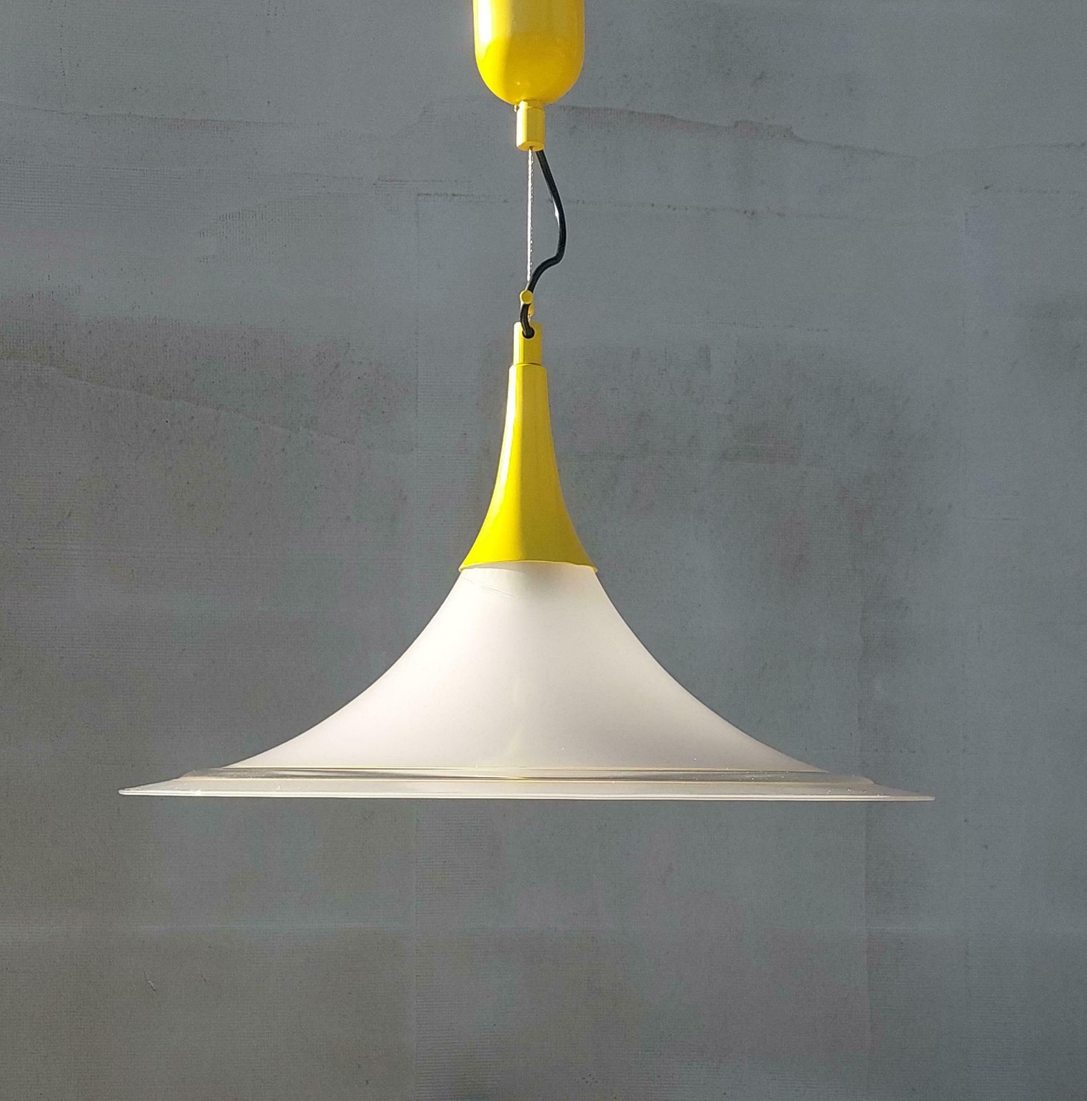 Xl Mid Century Murano Pendant Lamp /Murano Glass Chandelier /Murano Trumpet Pendant Lamp/ Retro Trumpet Pendant Lamp /Murano/Italy /70's