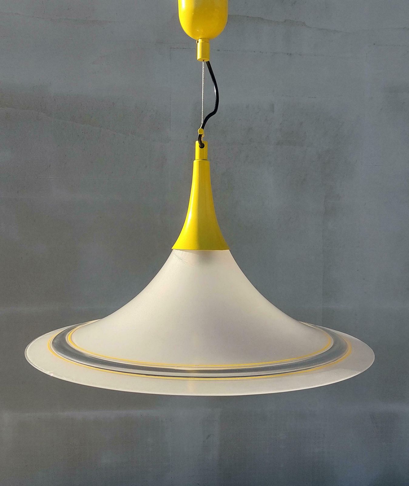 Xl Mid Century Murano Pendant Lamp /Murano Glass Chandelier /Murano Trumpet Pendant Lamp/ Retro Trumpet Pendant Lamp /Murano/Italy /70's photo vintage