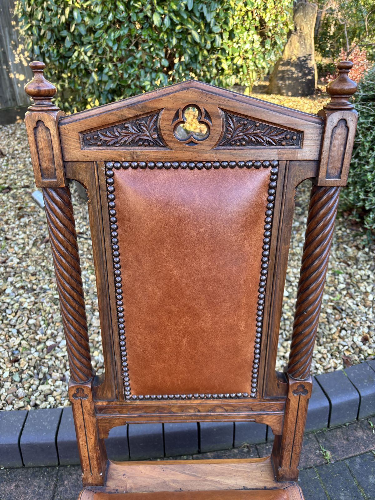 Gothic Revival Walnut Chair, 1800s photo 1090.0