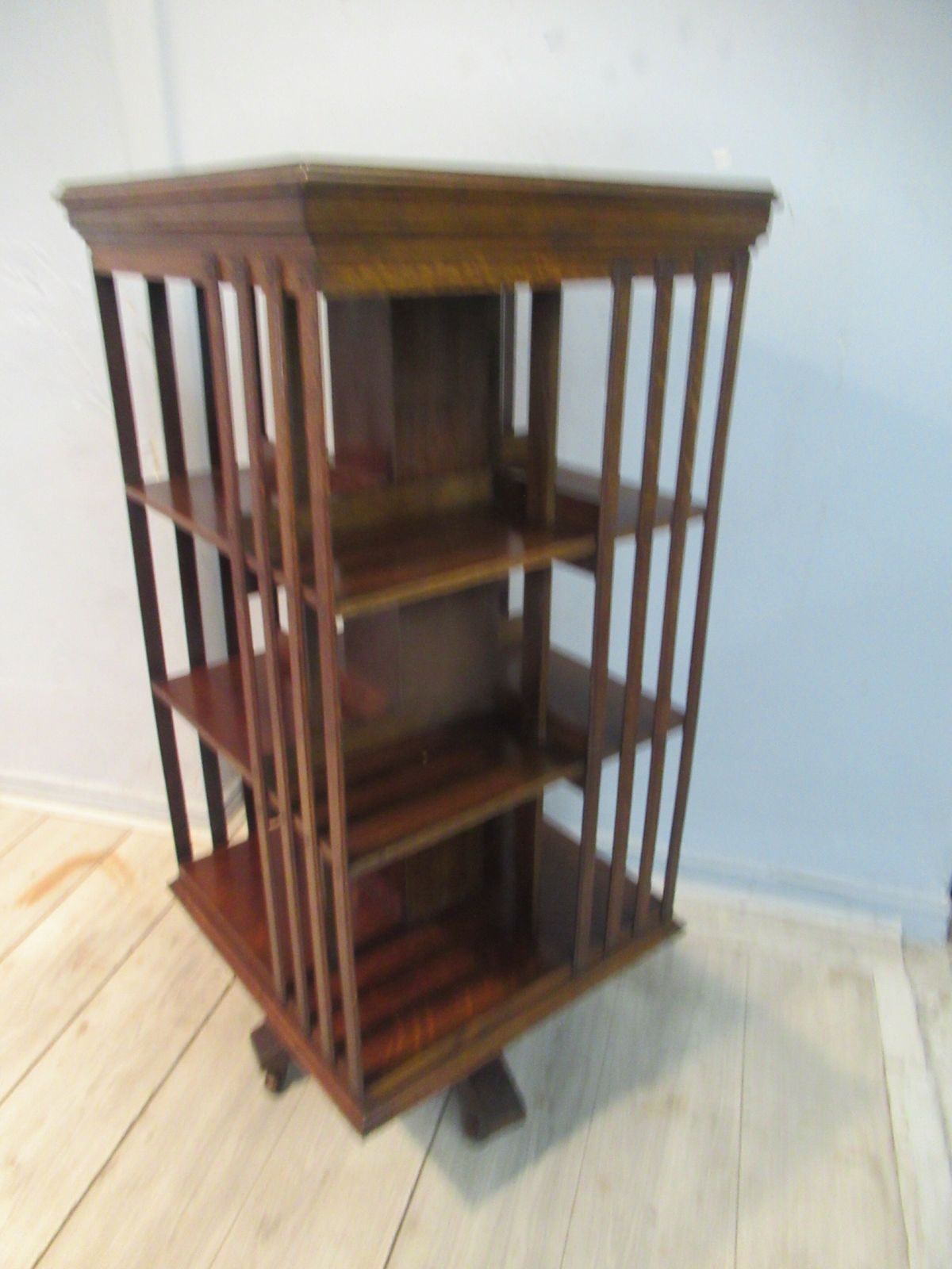 Tall Oak Edwardian   Revolving Bookcase photo furniture