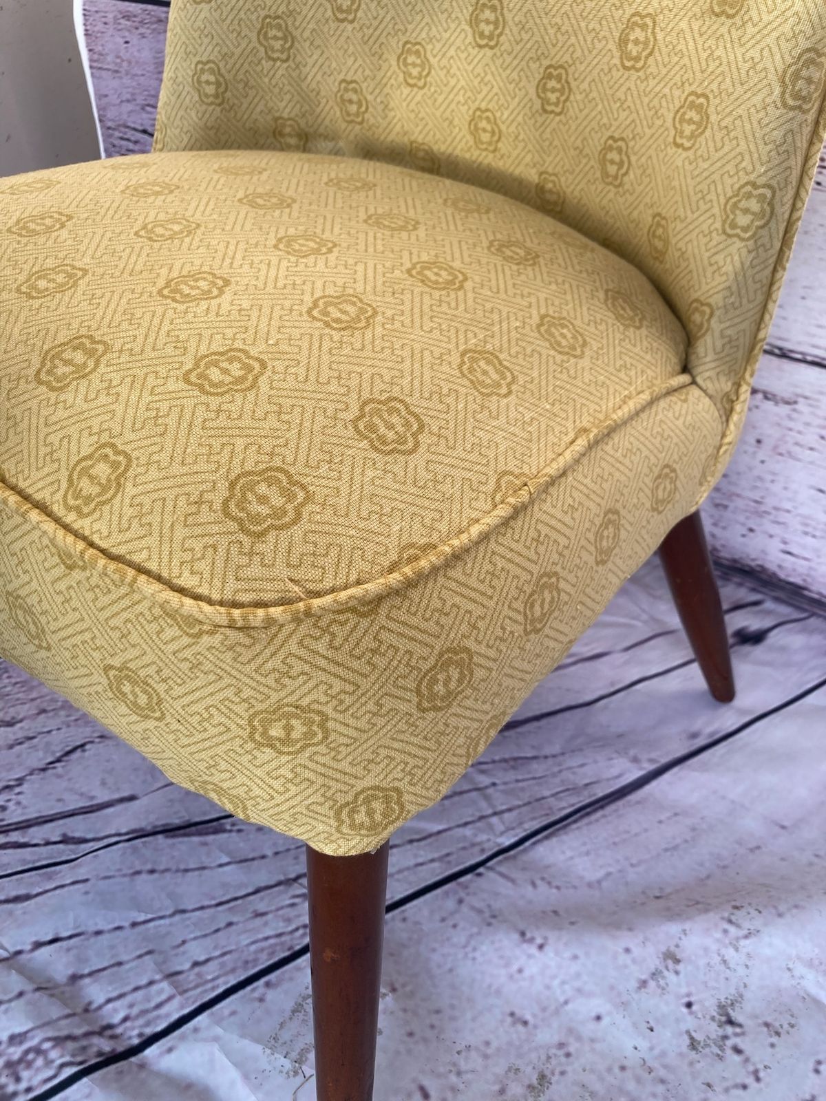 1950's Metal Framed Cocktail Chair In Gp & J Baker Fabric photo Furniture