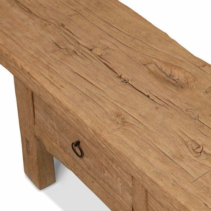 Reclaimed Wood Bench With Drawers photo Furniture