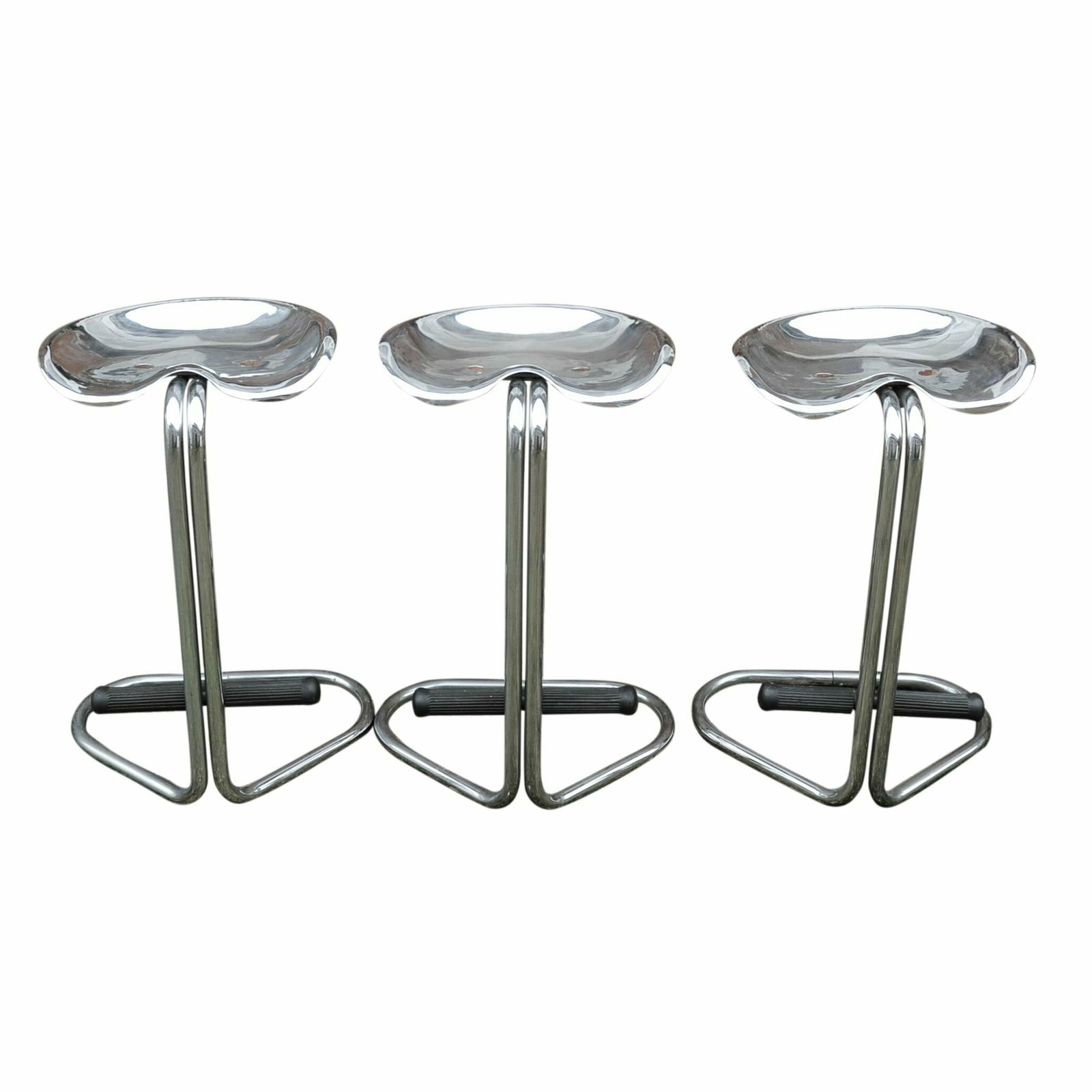 Vintage Chrome Tractor Stool By Rodney Kinsman For Omk Design, 1960s, Set Of 3 photo furniture