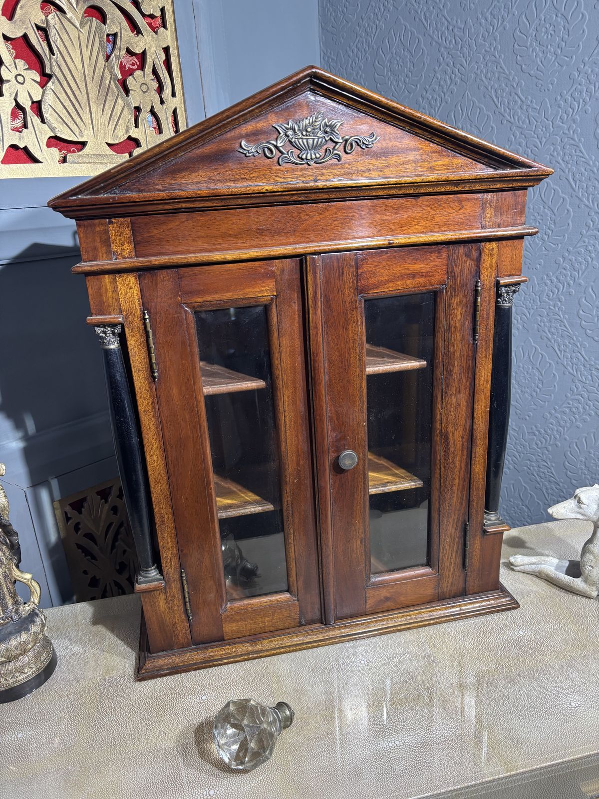 Small Mahogany Palladian Style Glazed Wall Cabinet photo buy