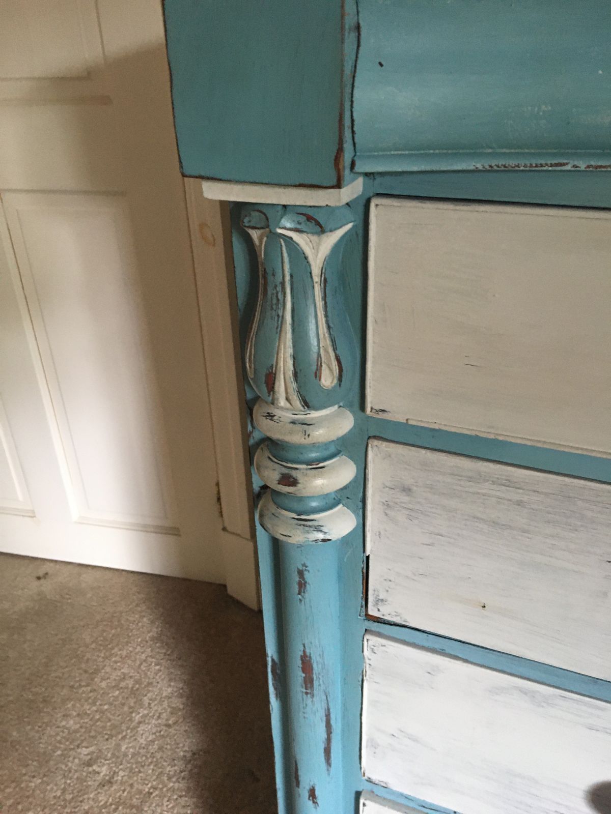 Large Painted French Chest Of Drawers photo for sale