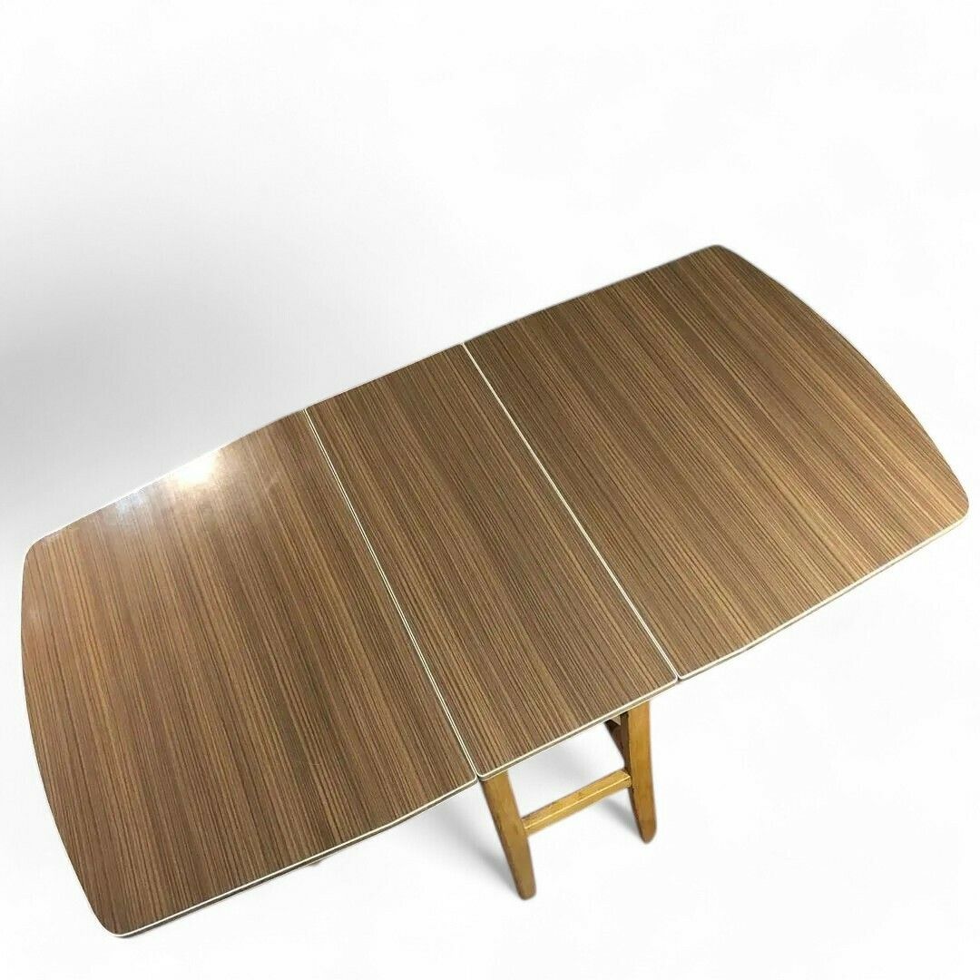 photo vinterior Mid Century Extending Kitchen Dining Table Beech Wood With Formica Top 1960s