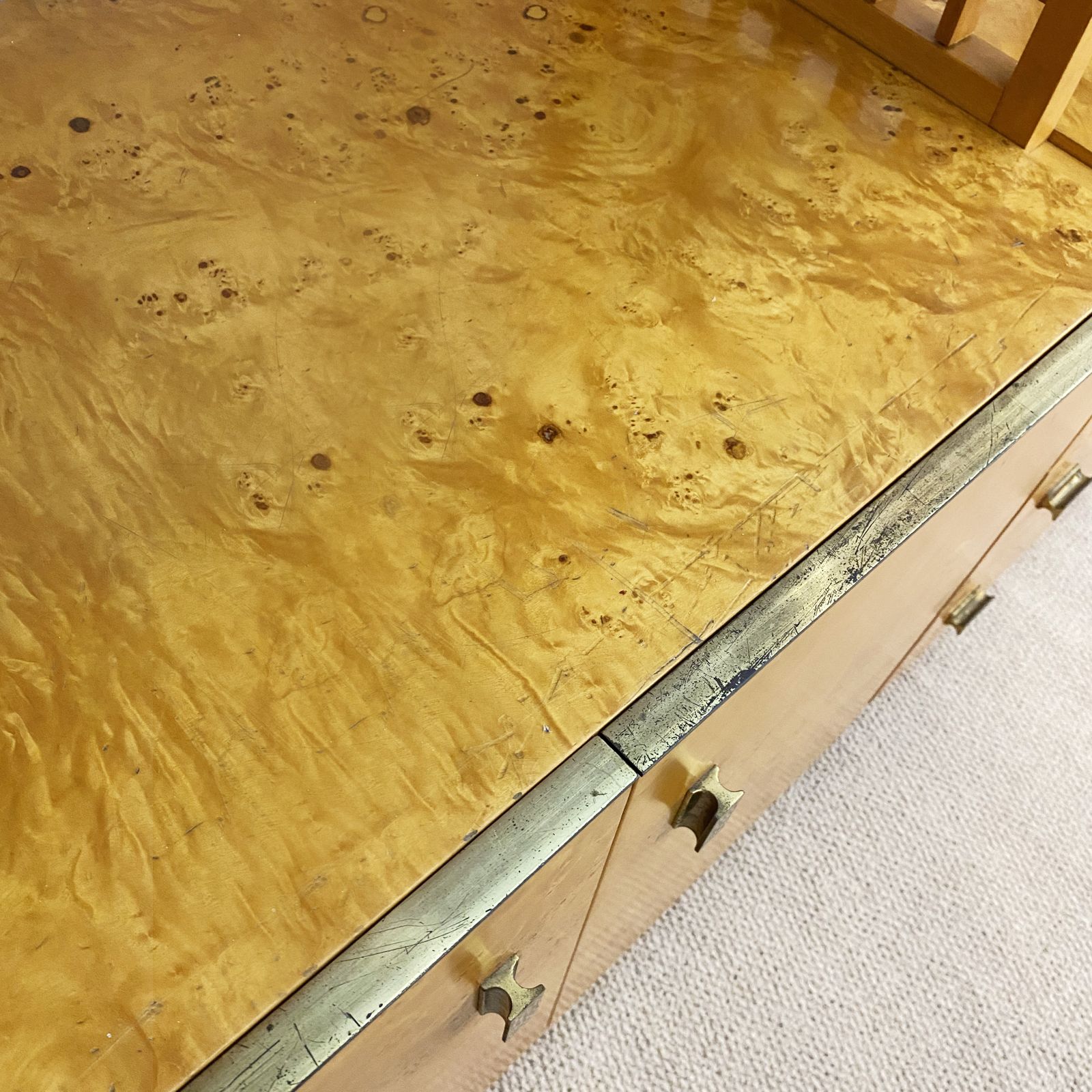 Gianluigi Gorgoni 1970s Brass Burl Wood Glass Display Cabinet Shelving Rizzo Gold Fratelli Turi photo vintage