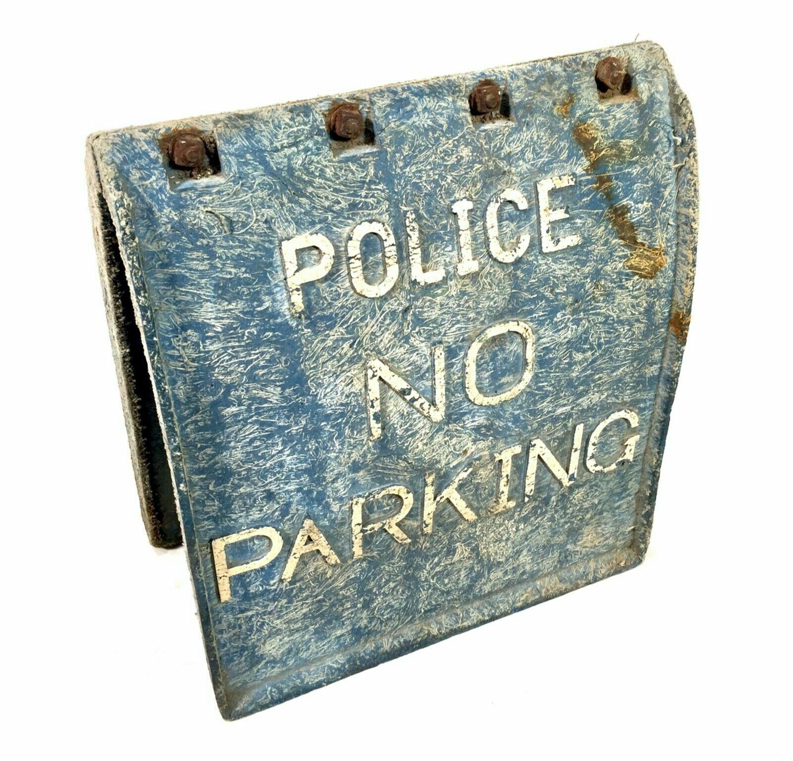 Antique Advertising   Freestanding Police No Parking Sign C.1950 / Fibreglass photo for sale