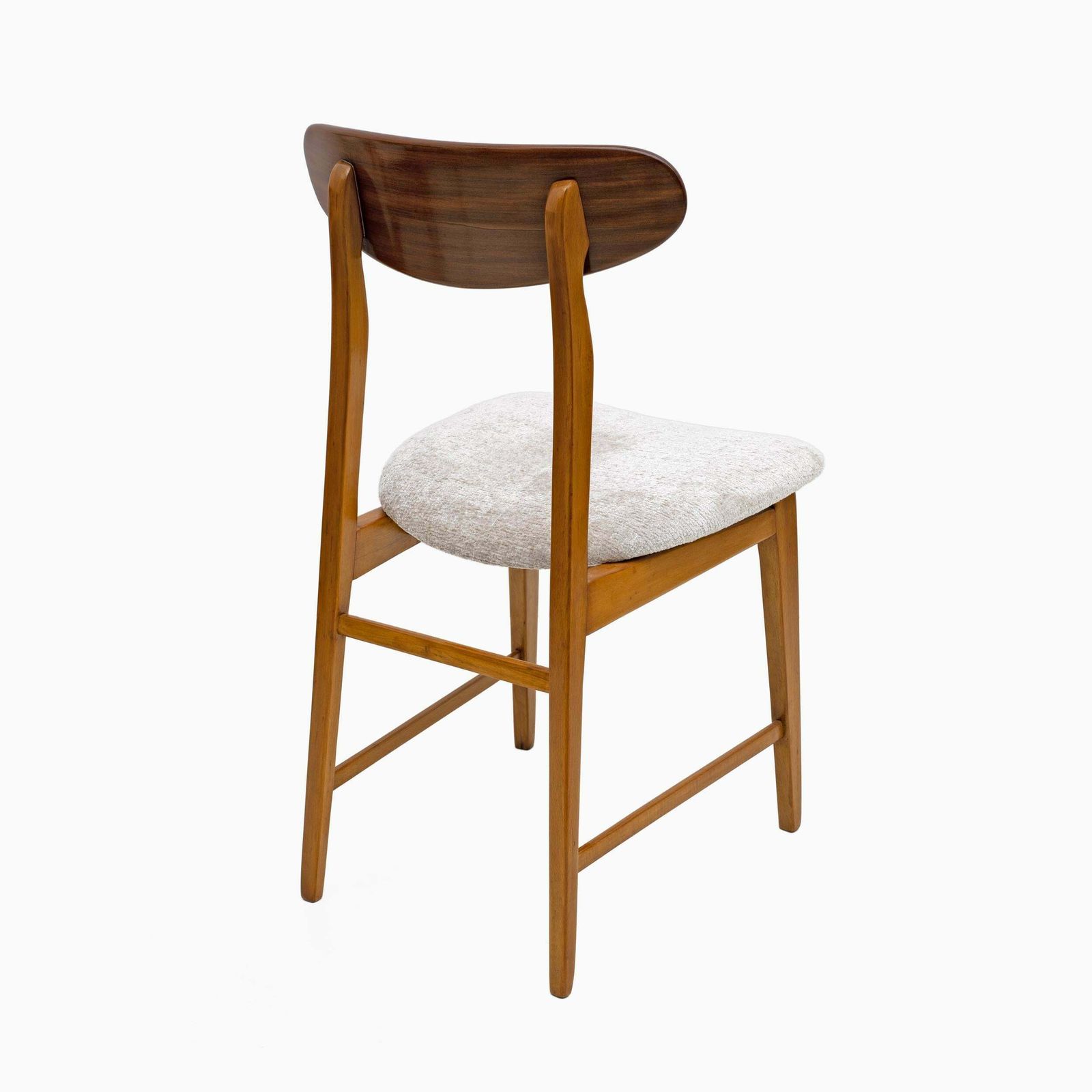 Set Of Six Teak Wood And Bouclè Fabric Dining Chairs, Denmark, 1960s photo vintage