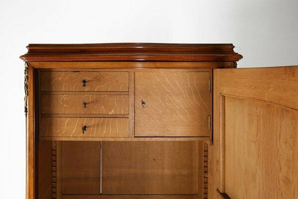 Antique Wooden Cabinet With Inlay And Bronze Decorations, 1860 photo vinterior