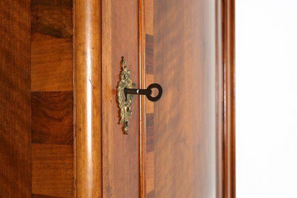 photo furniture Antique Wooden Cabinet With Inlay And Bronze Decorations, 1860