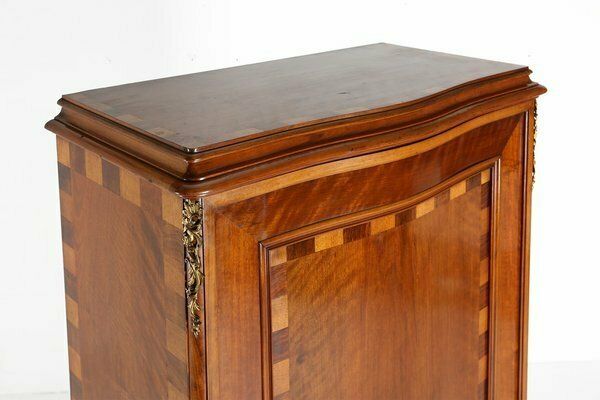 Furniture Antique Wooden Cabinet With Inlay And Bronze Decorations, 1860 photo