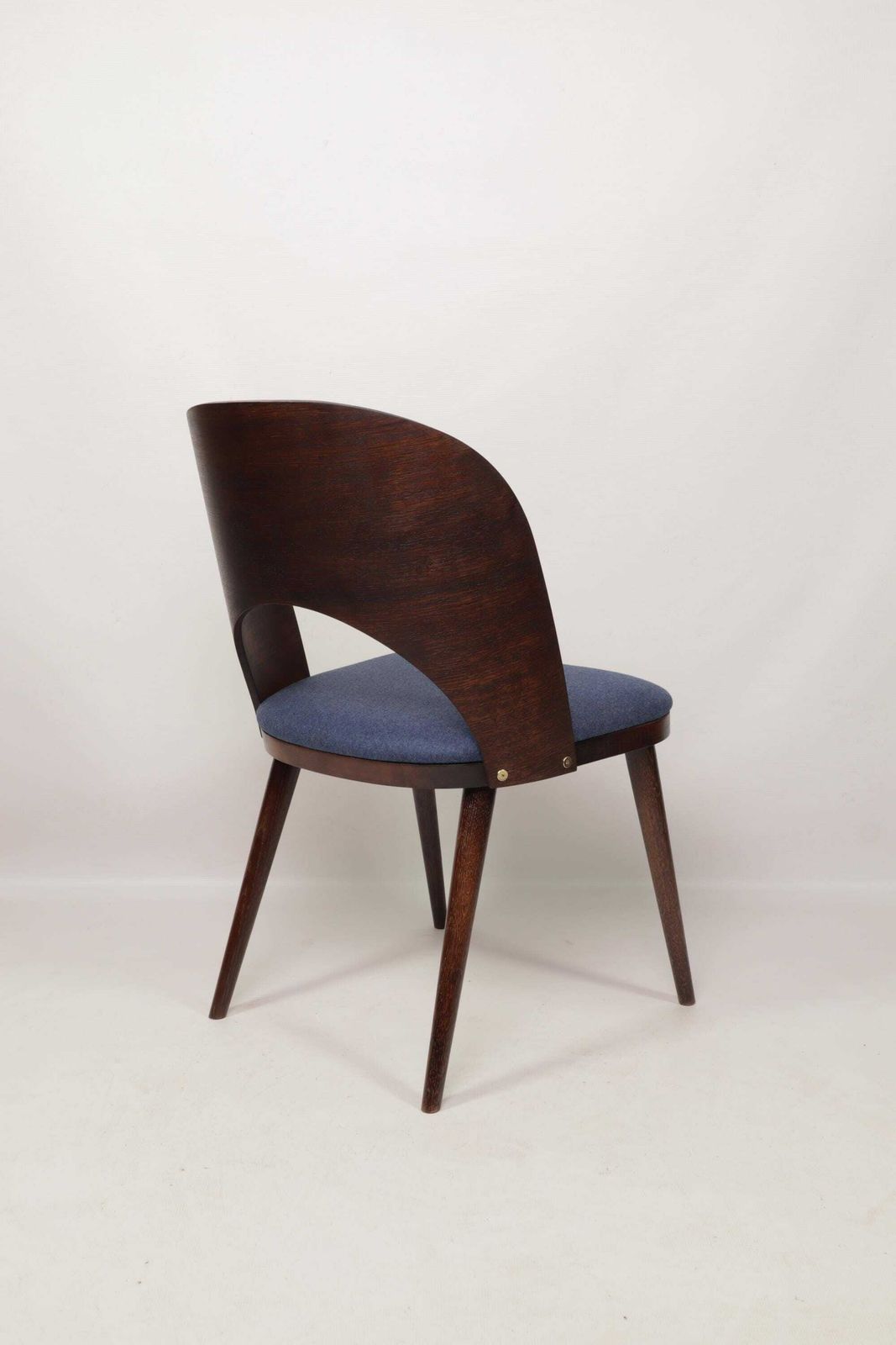 Set Of 4 Dining Oak Chair Vintage Design "Shell" Wool Upholstery photo 999.0