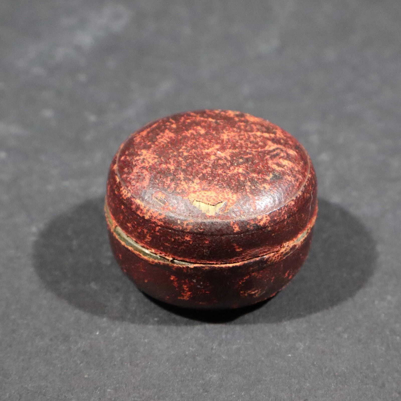 Antique Copper Traveling Inkwell With Leather Case Pocket Inkwell With Glass Ink Pot photo 193.0