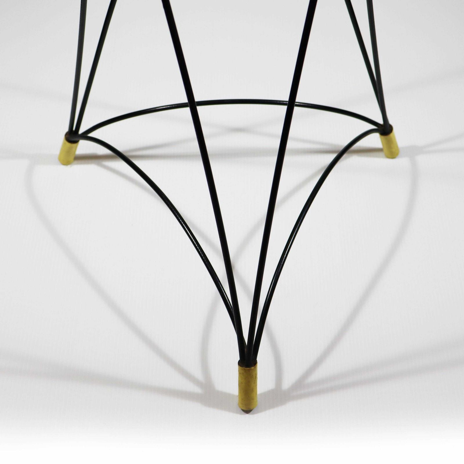 Mid Century Modern Tripod Tray Table, Folding Side Table With Fiberglass Tray photo vintage
