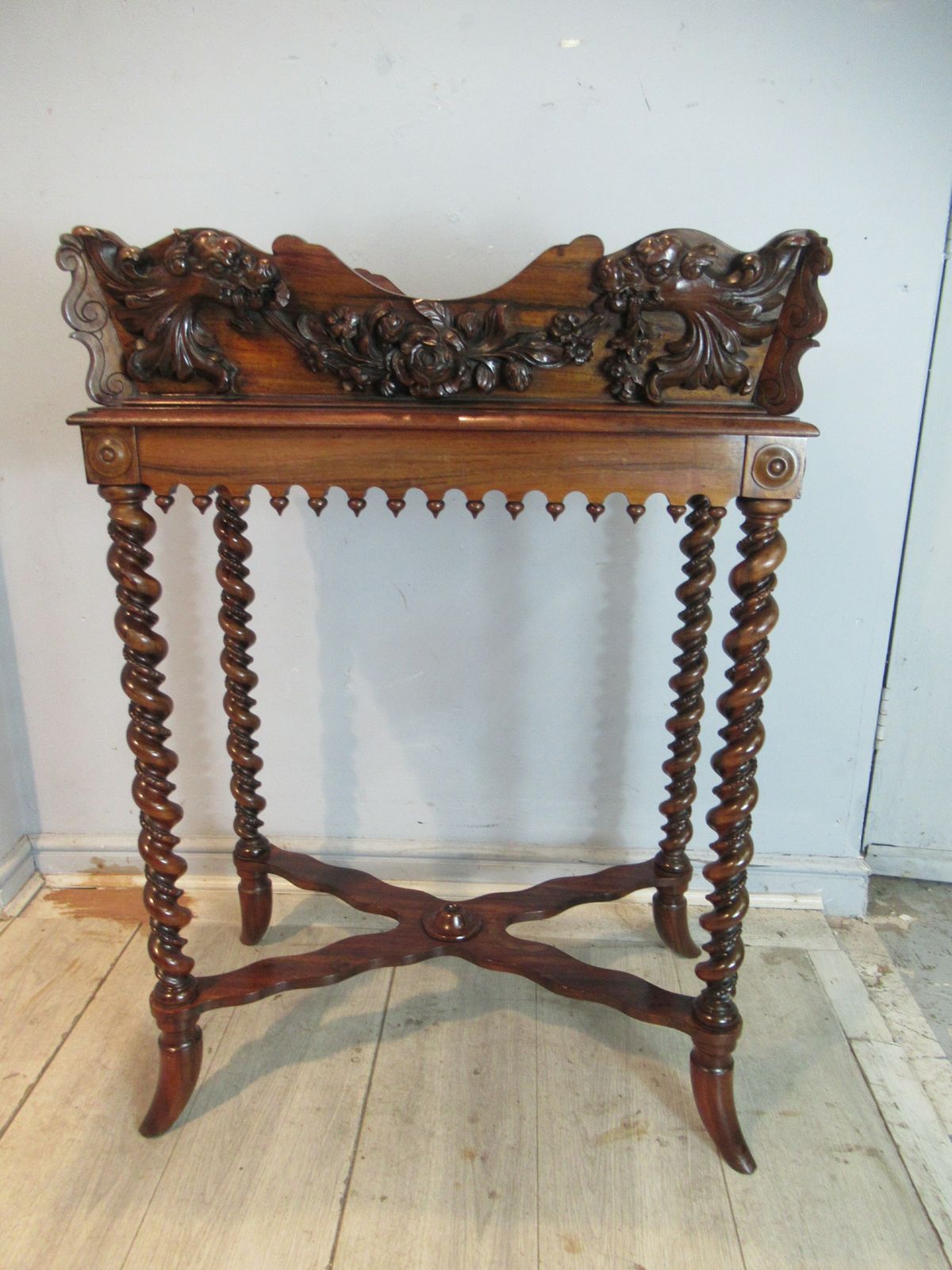 19th Century    Carved And Decorated Plant Holder photo for sale