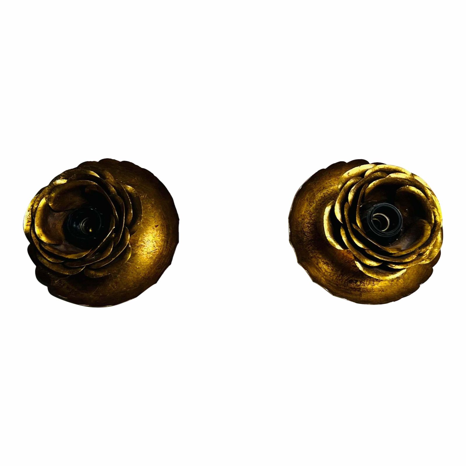 Pair Of Mid Century Brass Wall Lamps, Italy, 1960s