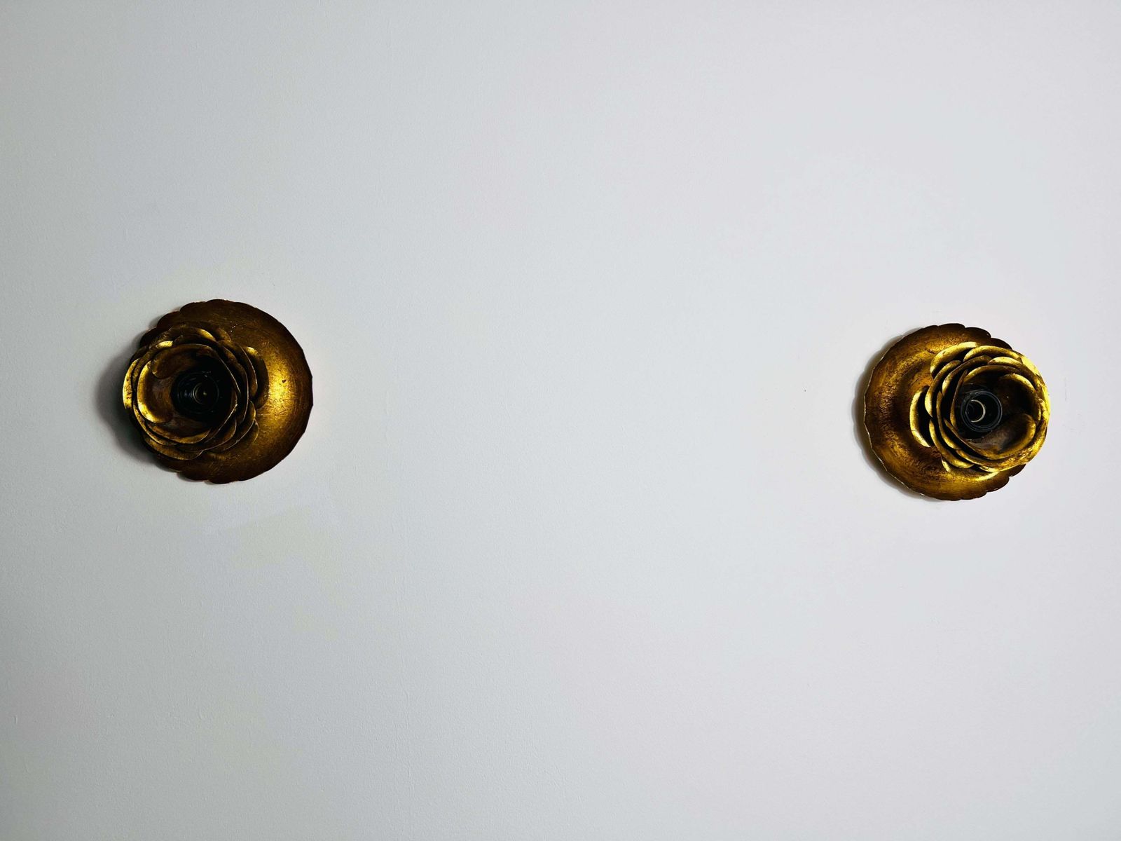 Pair Of Mid Century Brass Wall Lamps, Italy, 1960s photo for sale