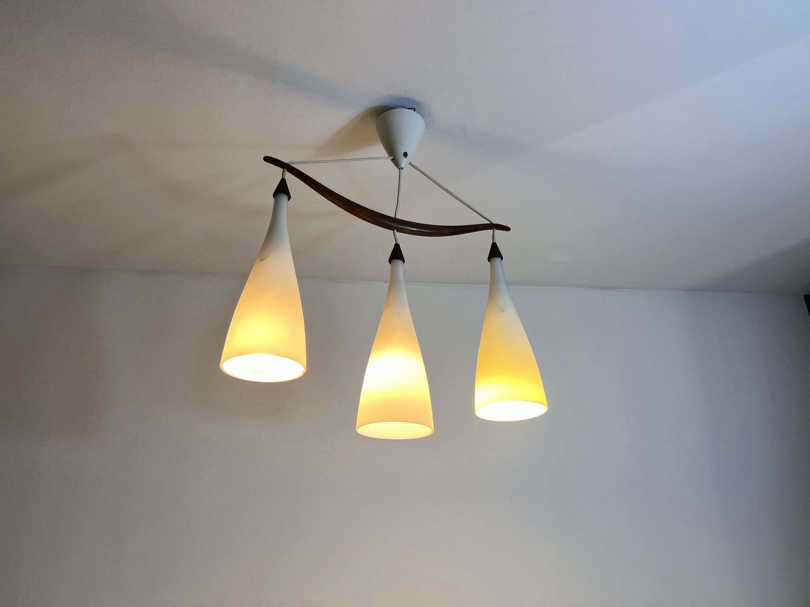 photo furniture Teak And Opal Glass Pendant Lamp By Uno & östen Kristiansson For Luxus Sweden