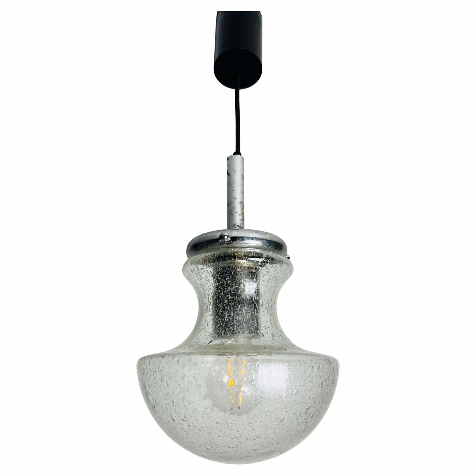 Glass Pendant Lamp By Doria, 1960s, Germany