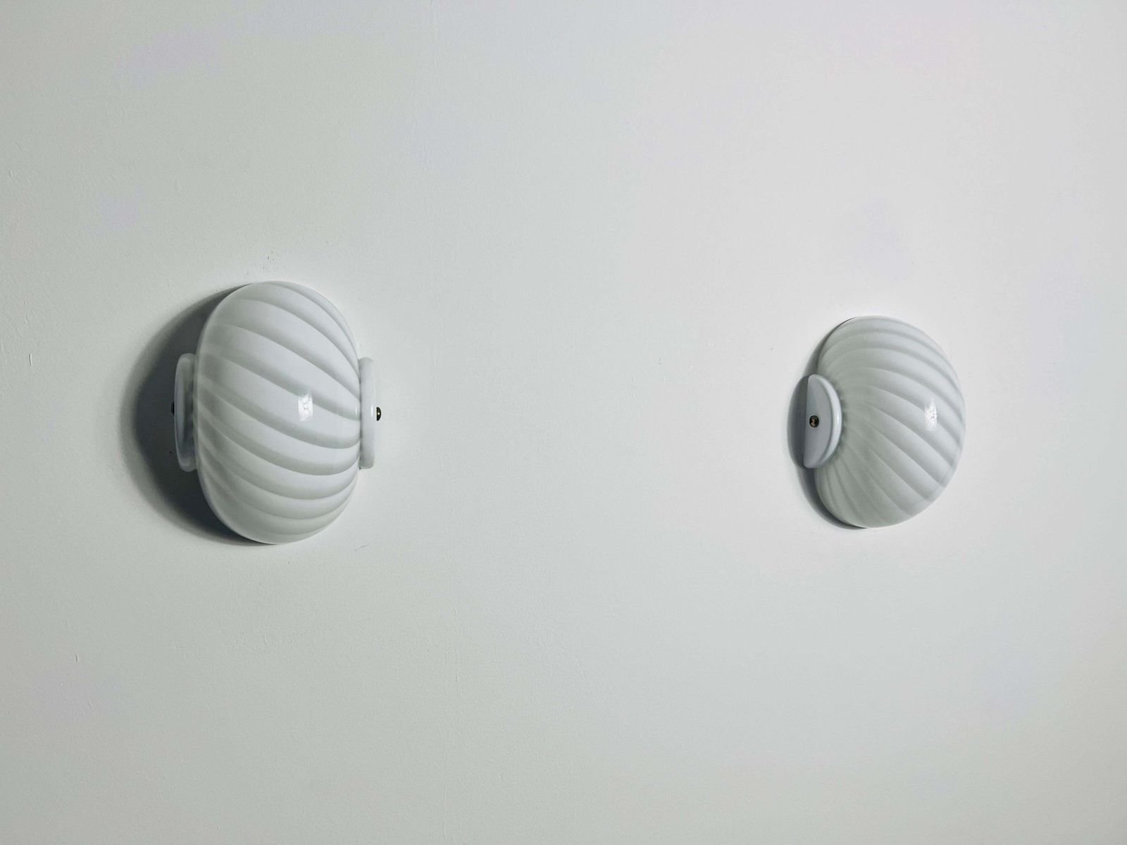 Pair Of Mid Century Glass Wall Lamps, Italy, 1960s photo Lighting