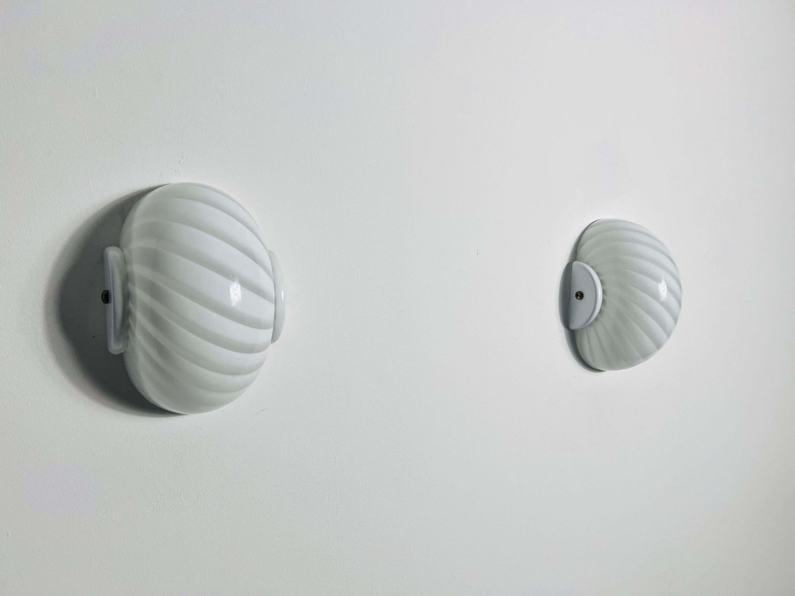 Pair Of Mid Century Glass Wall Lamps, Italy, 1960s photo 657.0