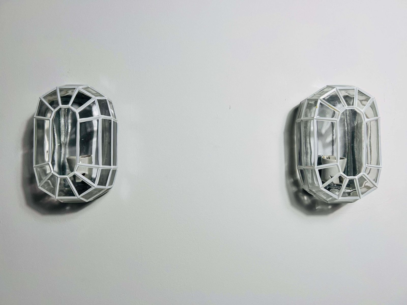 Pair Of Glass Wall Lamps By Glashütte Limburg, 1960s photo 956.0