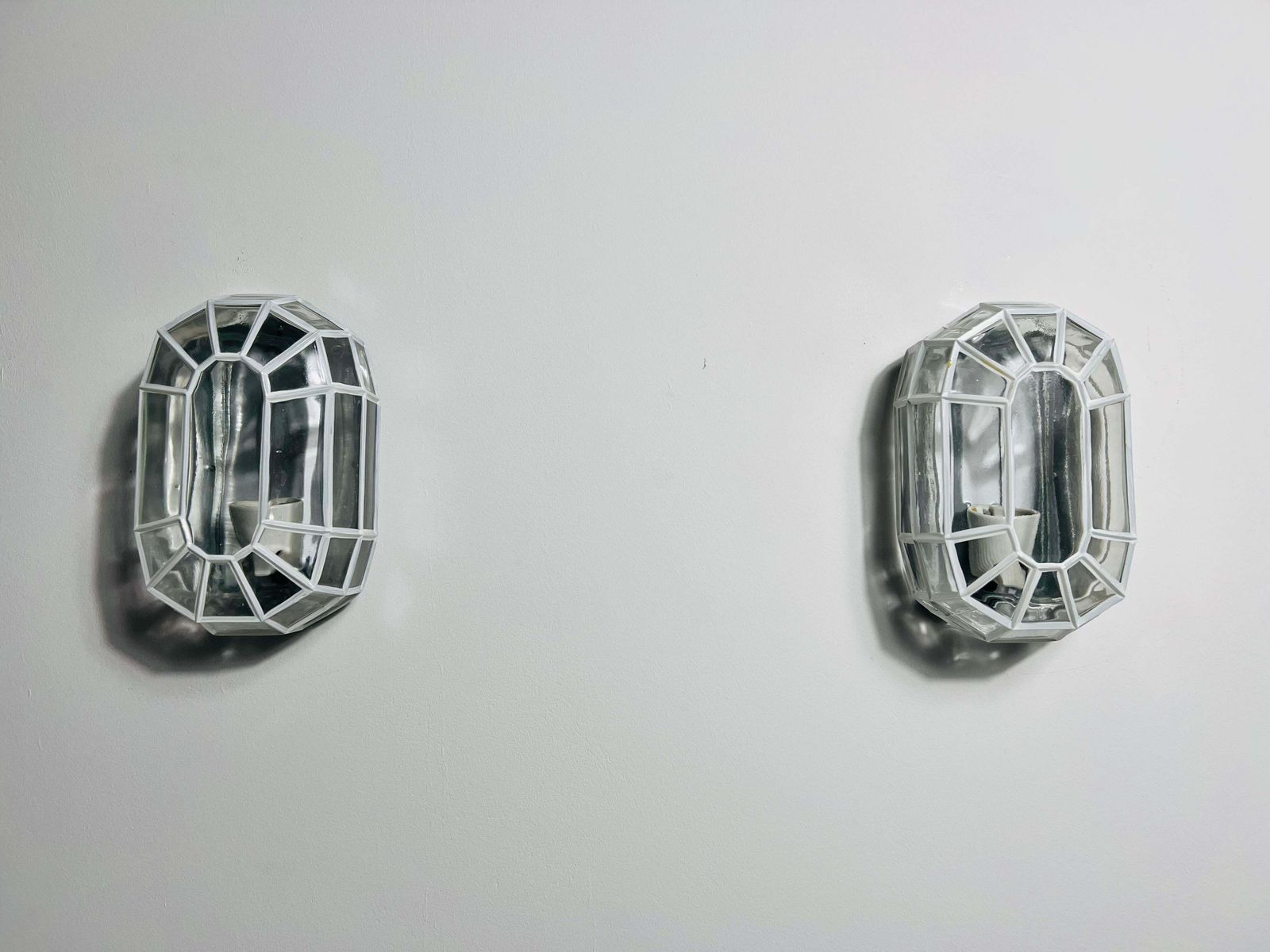 Pair Of Glass Wall Lamps By Glashütte Limburg, 1960s photo vinterior