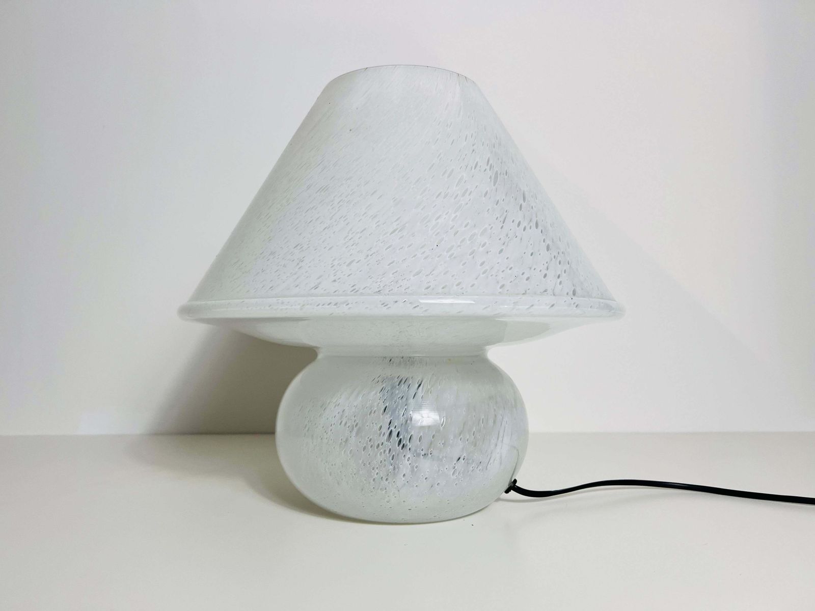 Large Glass Mushroom Table Lamp By Limburg, Germany, 1970s photo for sale