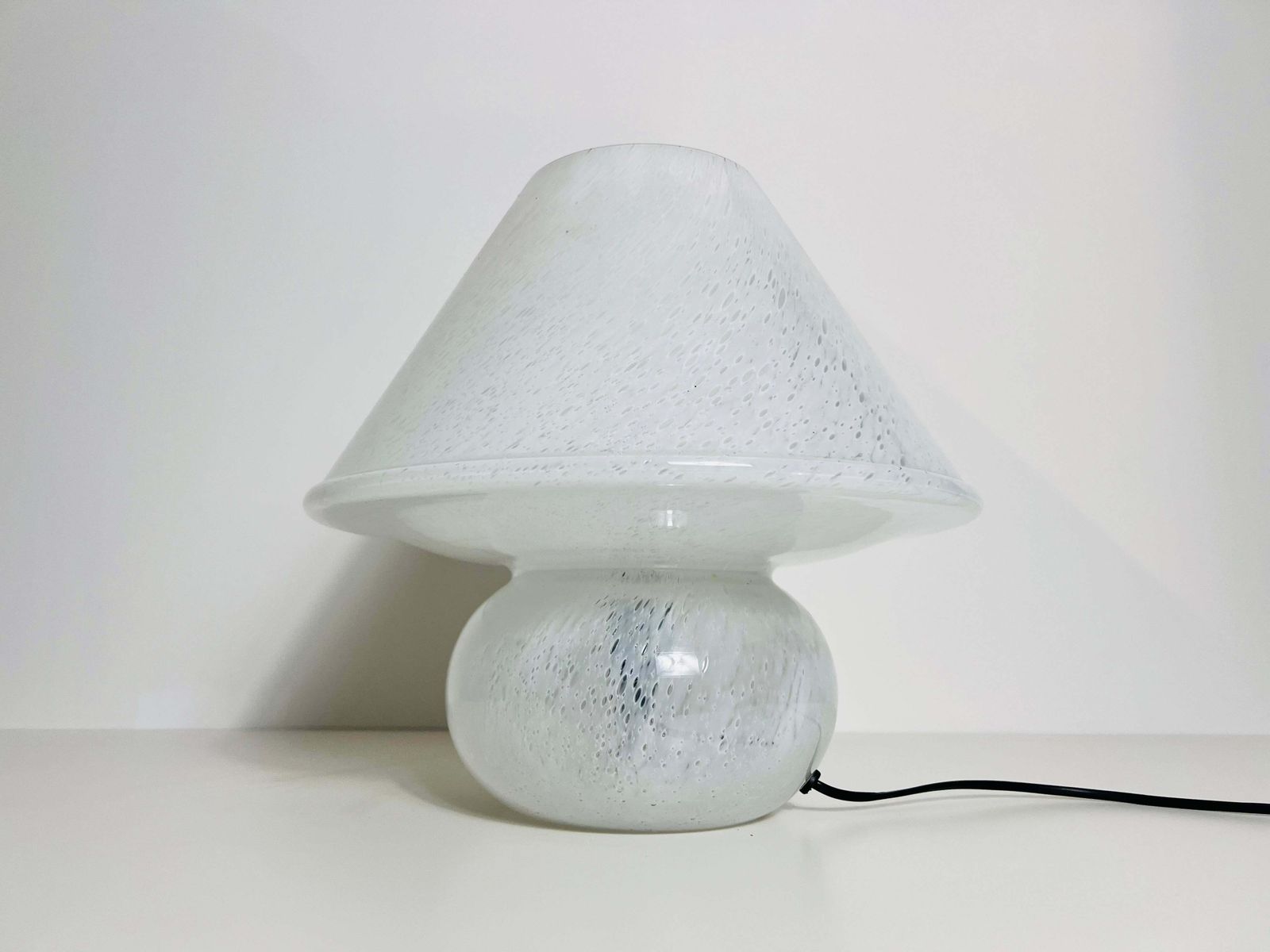 Large Glass Mushroom Table Lamp By Limburg, Germany, 1970s photo Lighting