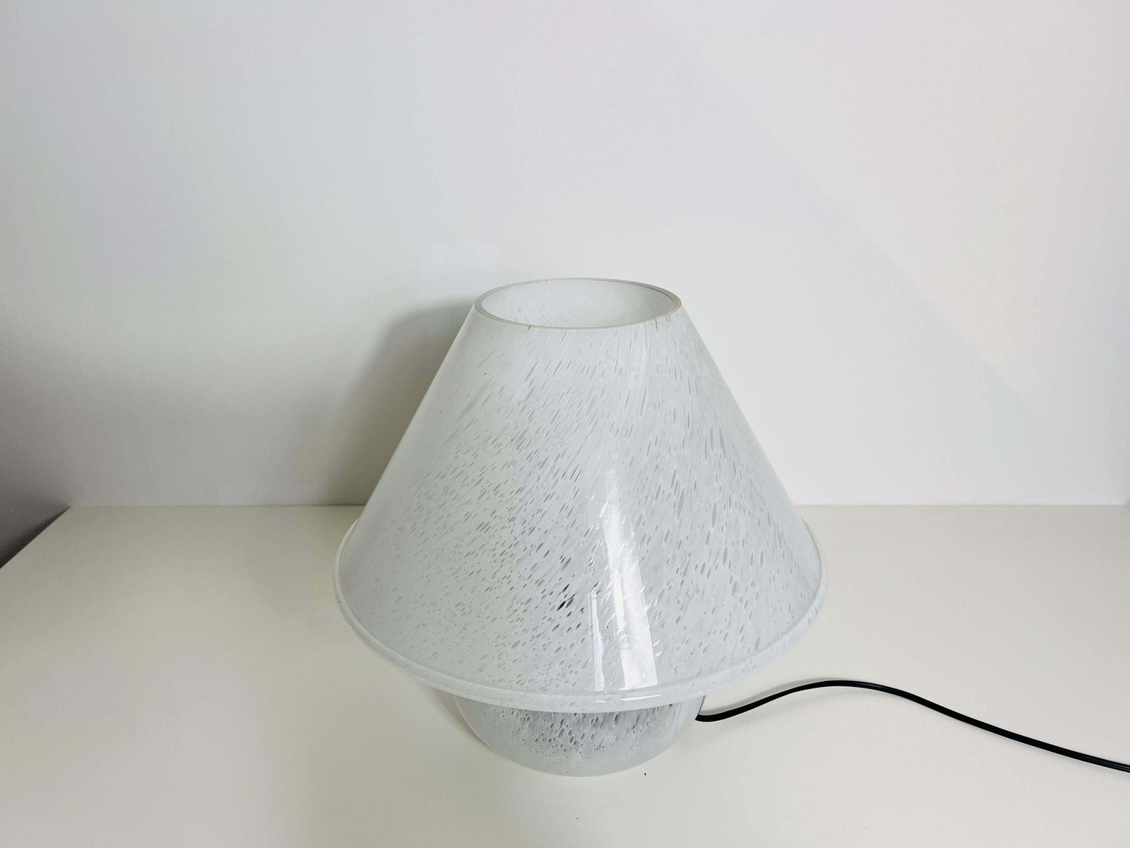 Large Glass Mushroom Table Lamp By Limburg, Germany, 1970s photo vintage
