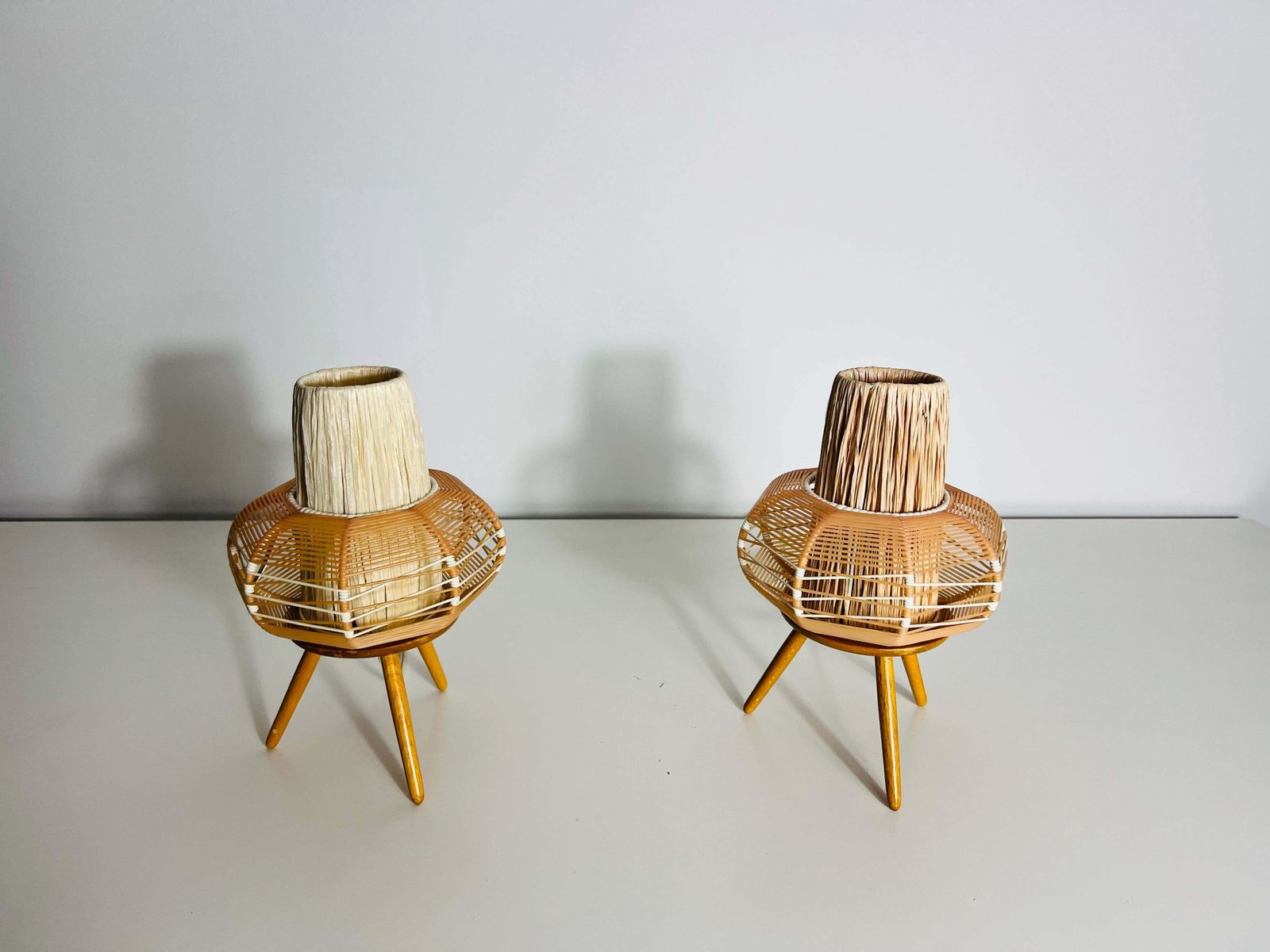 Pair Of Wooden Table Lamps, Circa 1970 photo 657.0