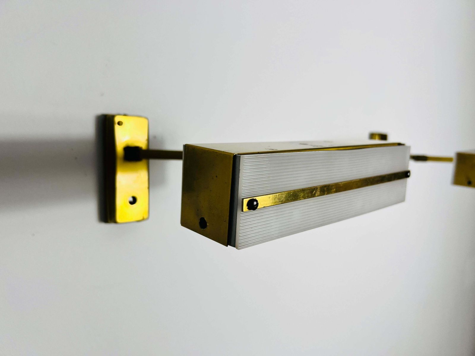 Lighting Midcentury Pair Of Brass Wall Lamps By Paul Neuhaus, 1960s photo