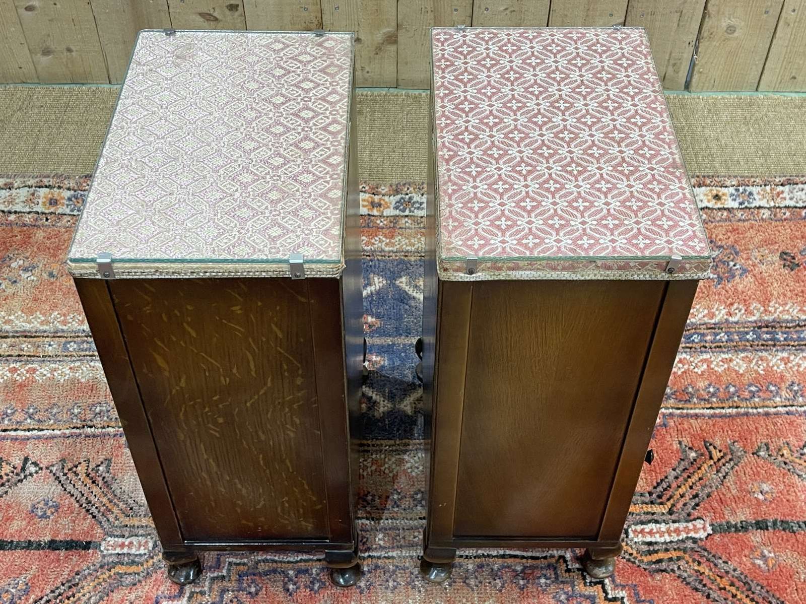 Pair Of English Oak Bedside Tables From The 50s photo for sale