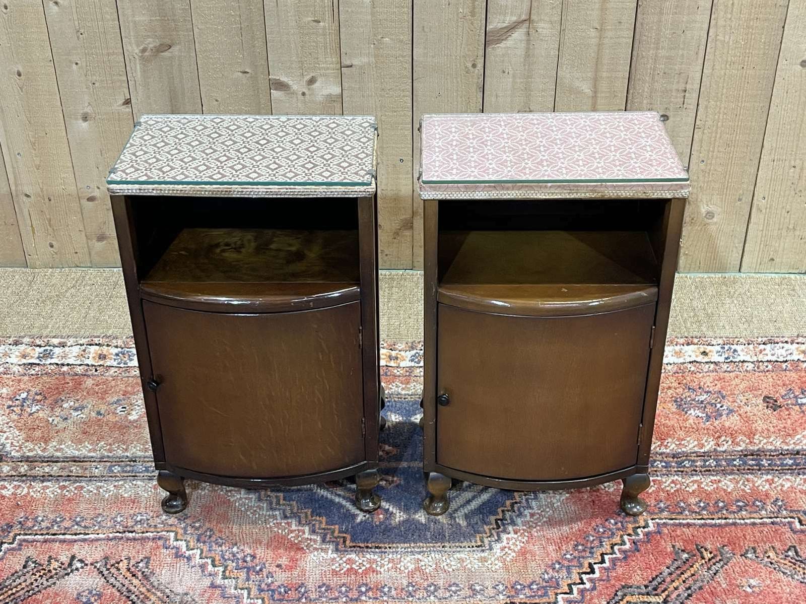 Pair Of English Oak Bedside Tables From The 50s photo vinterior