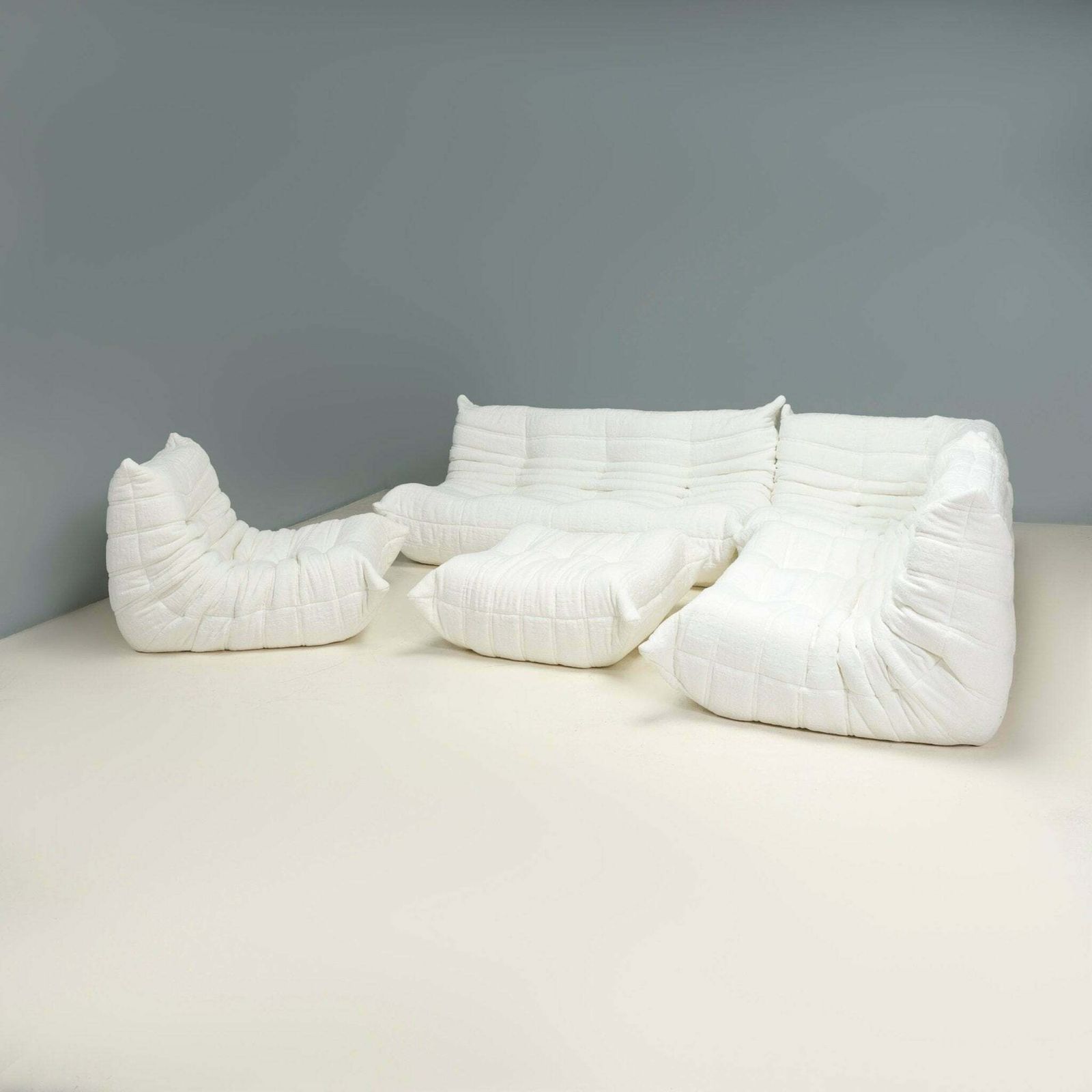Ligne Roset By Michel Ducaroy Togo White Bouclé Modular Sofa, Set Of Five photo furniture