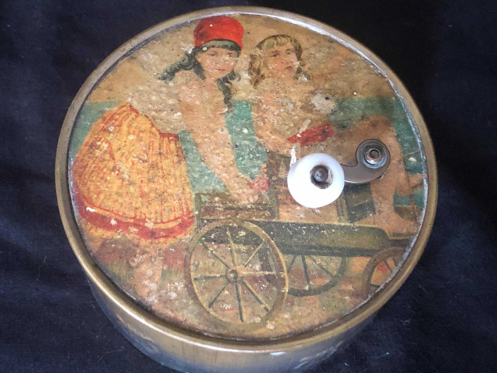Early 19th C French Manivelle Child Music Box photo Home Decor