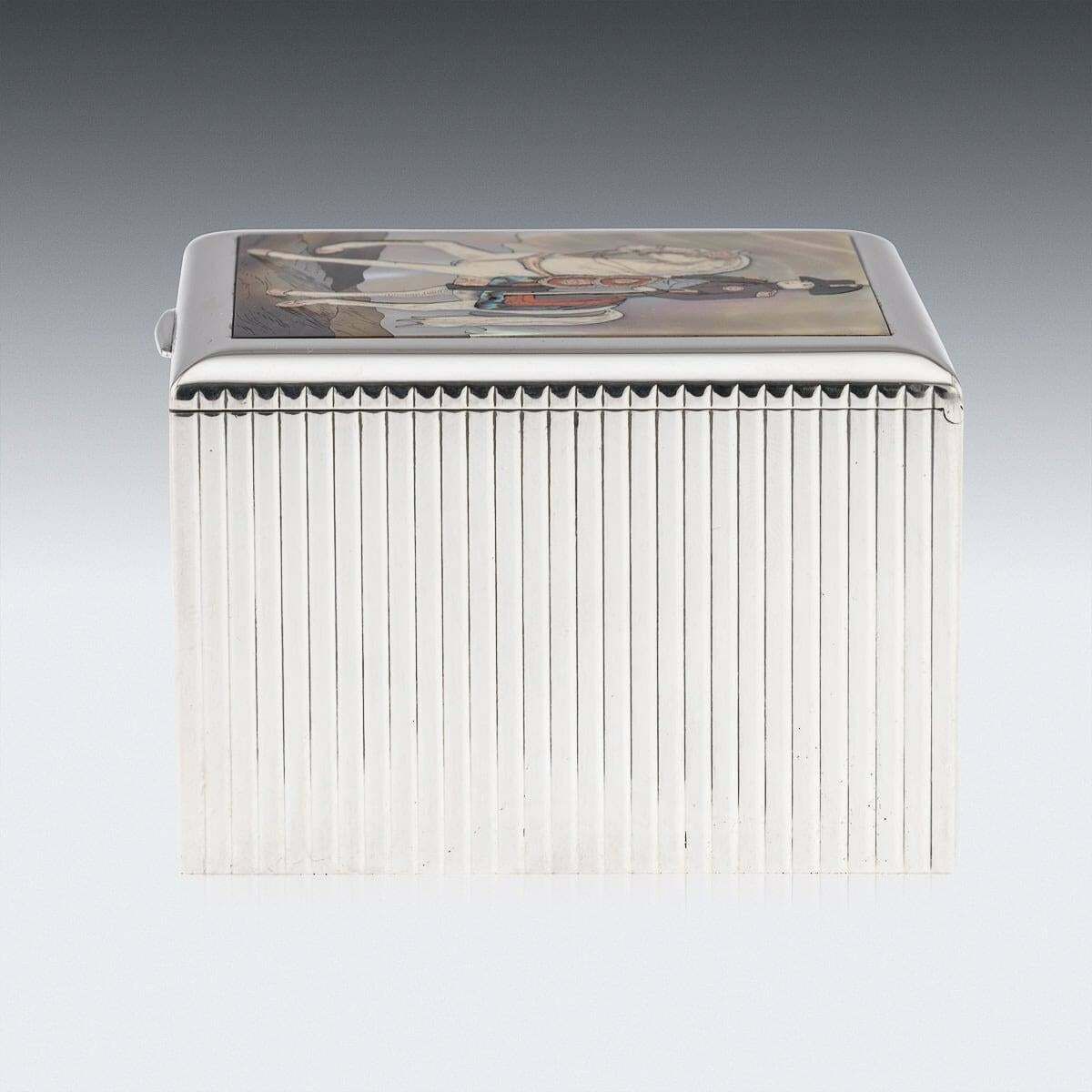 Mid 20thc French Solid Silver & 18k Gold, Mother Of Pearl Box, Dunhill C.1950 photo vinterior