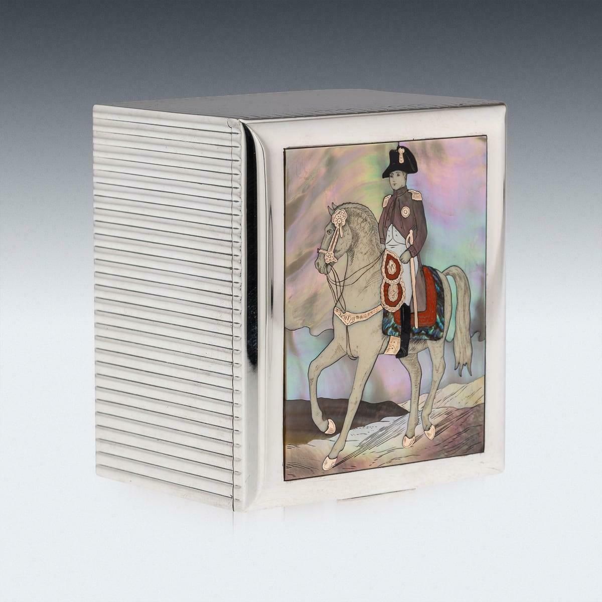 photo furniture Mid 20thc French Solid Silver & 18k Gold, Mother Of Pearl Box, Dunhill C.1950