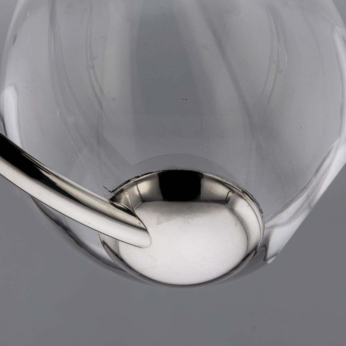 1411.0 Modern 21st Century British Solid Silver Mounted Glass Wine Jug, Asprey C.2004 photo