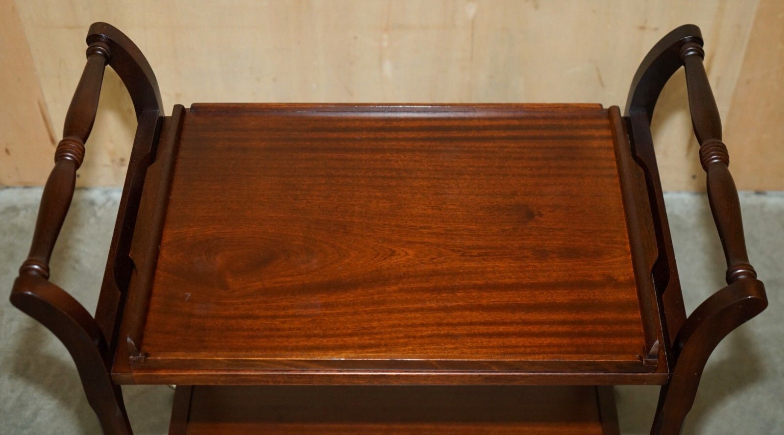 Vintage Mid Century Modern Cir 1970's Mahogany Trolley Table With Removable Tray photo vinterior