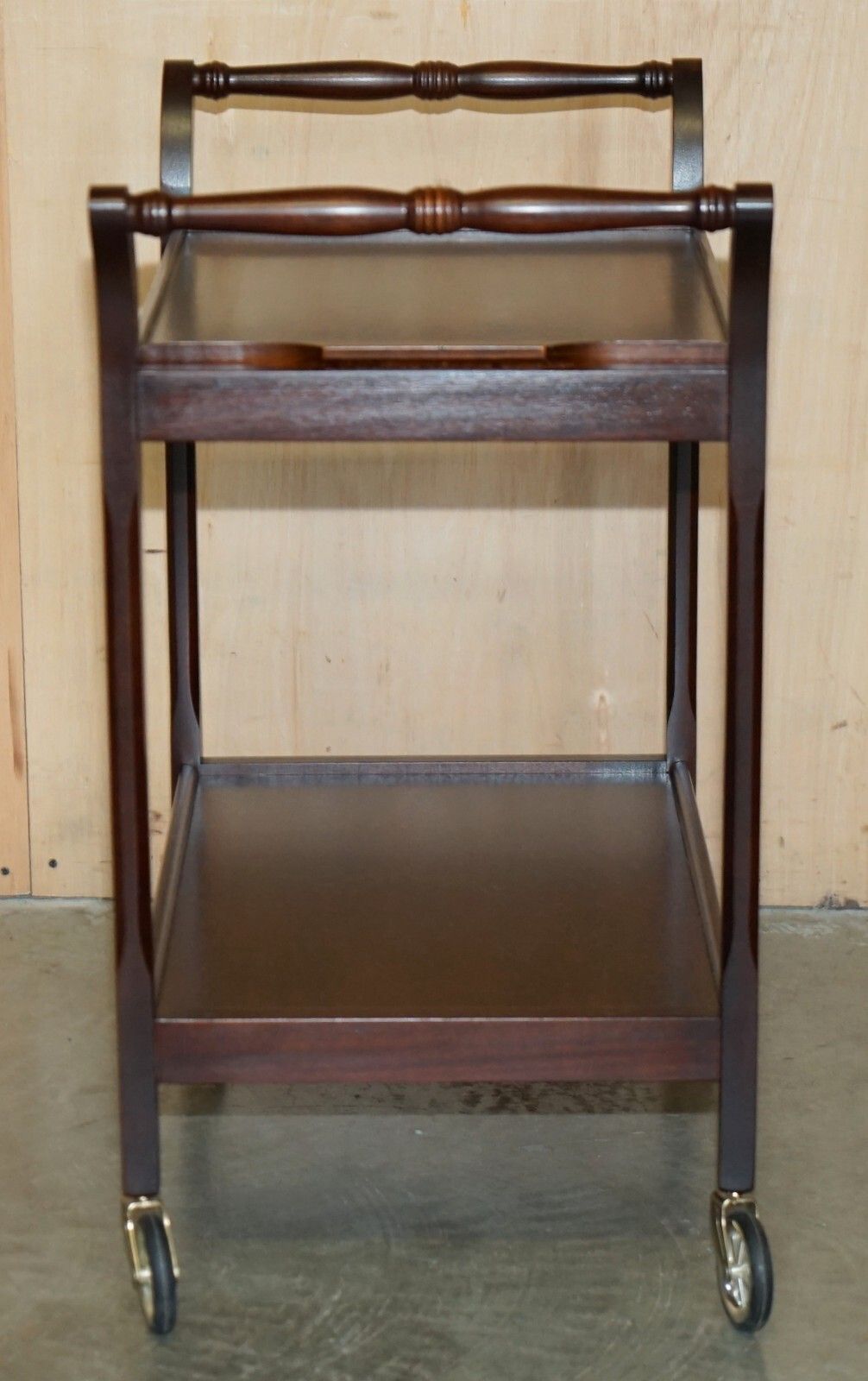 photo for sale Vintage Mid Century Modern Cir 1970's Mahogany Trolley Table With Removable Tray