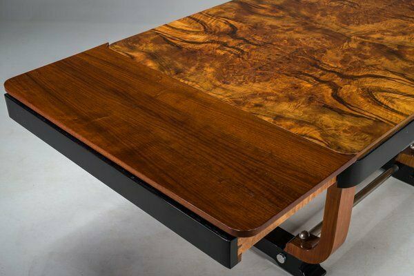 Art Deco French Walnut & Burl Dining Set, 1930s, Set Of 7 photo Furniture