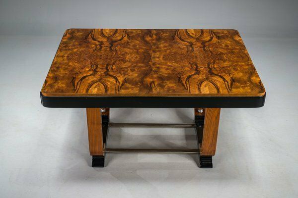 3515.0 Art Deco French Walnut & Burl Dining Set, 1930s, Set Of 7 photo