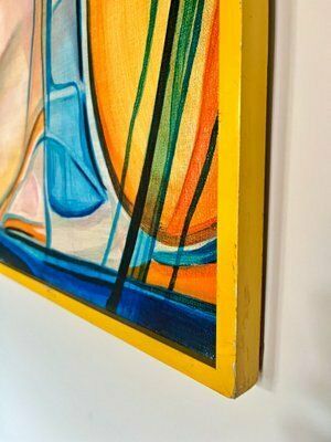 A. Nobre Madeira, Abstraction, 1975, Oil On Canvas photo furniture
