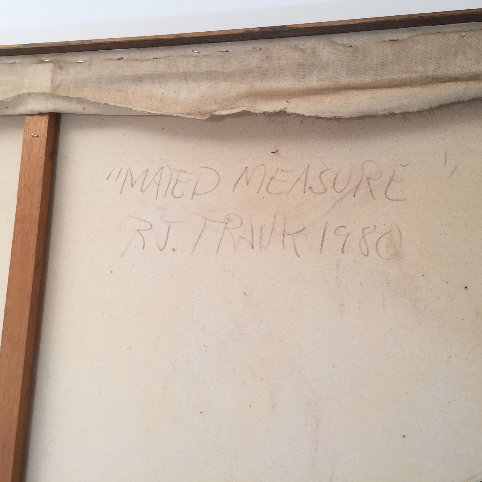 Richard Frank 'Mated Measure' Painting, Oil On Canvas 1980s Miami Palm Springs USA photo furniture