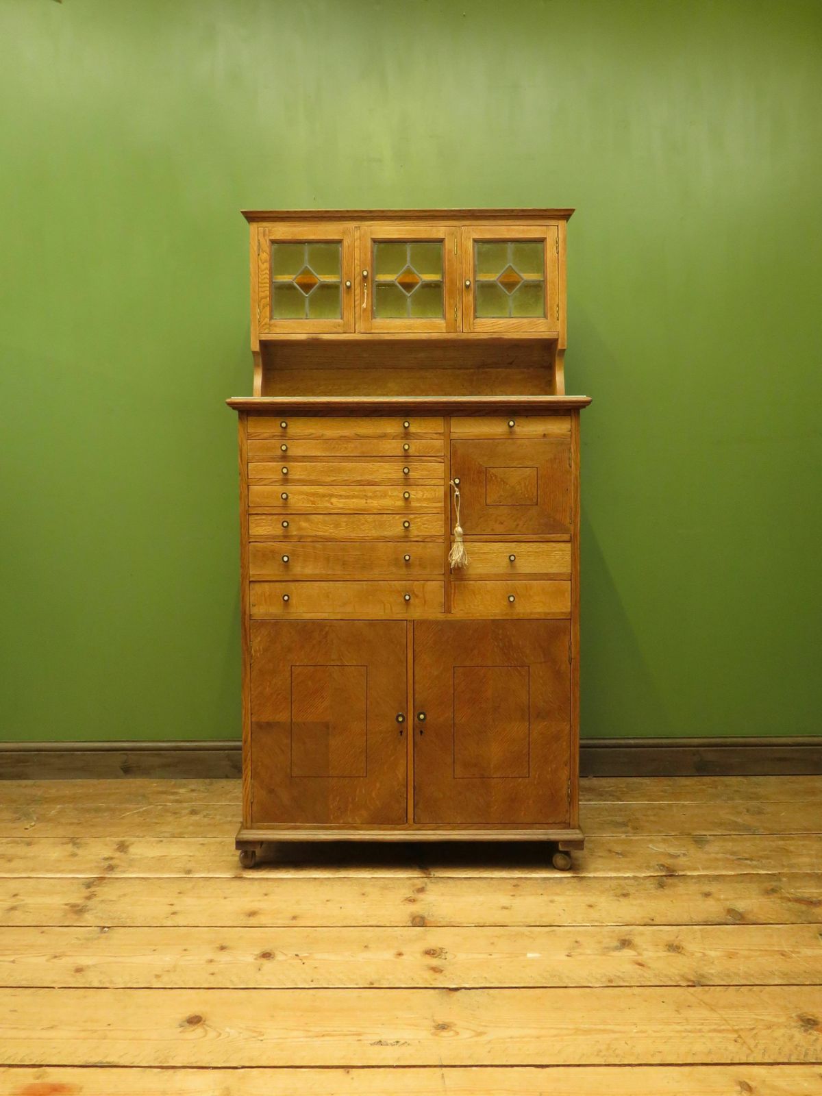 Antique Collectors Dentists Chest, With Stained Glass, Fully Restored photo Furniture