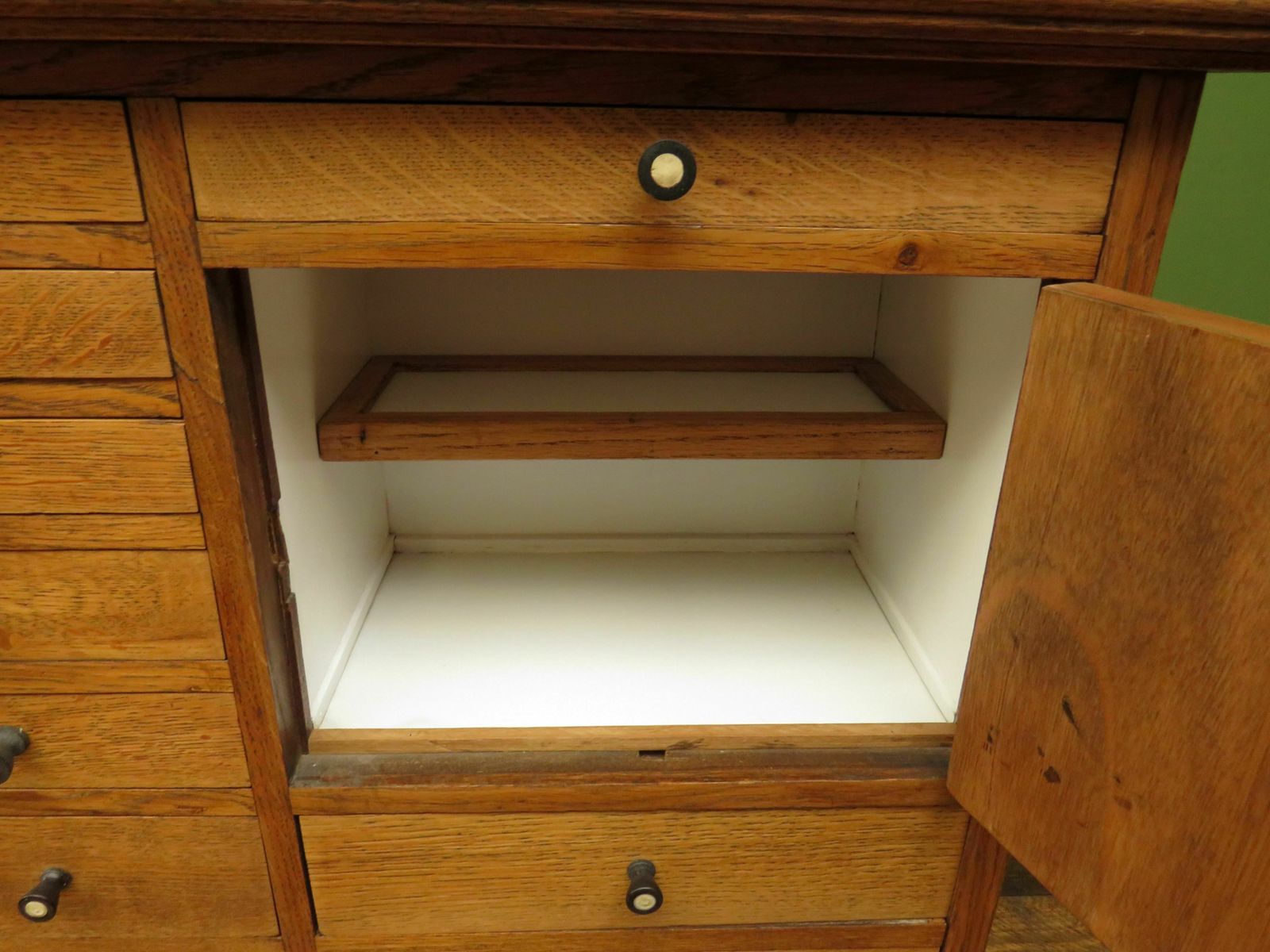 Furniture Antique Collectors Dentists Chest, With Stained Glass, Fully Restored photo