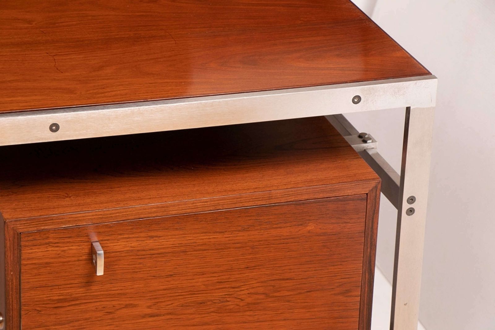 Preben Fabricius And Jorgen Kastholm Chrome And Rosewood Desk By Bo Ex photo 4500.0