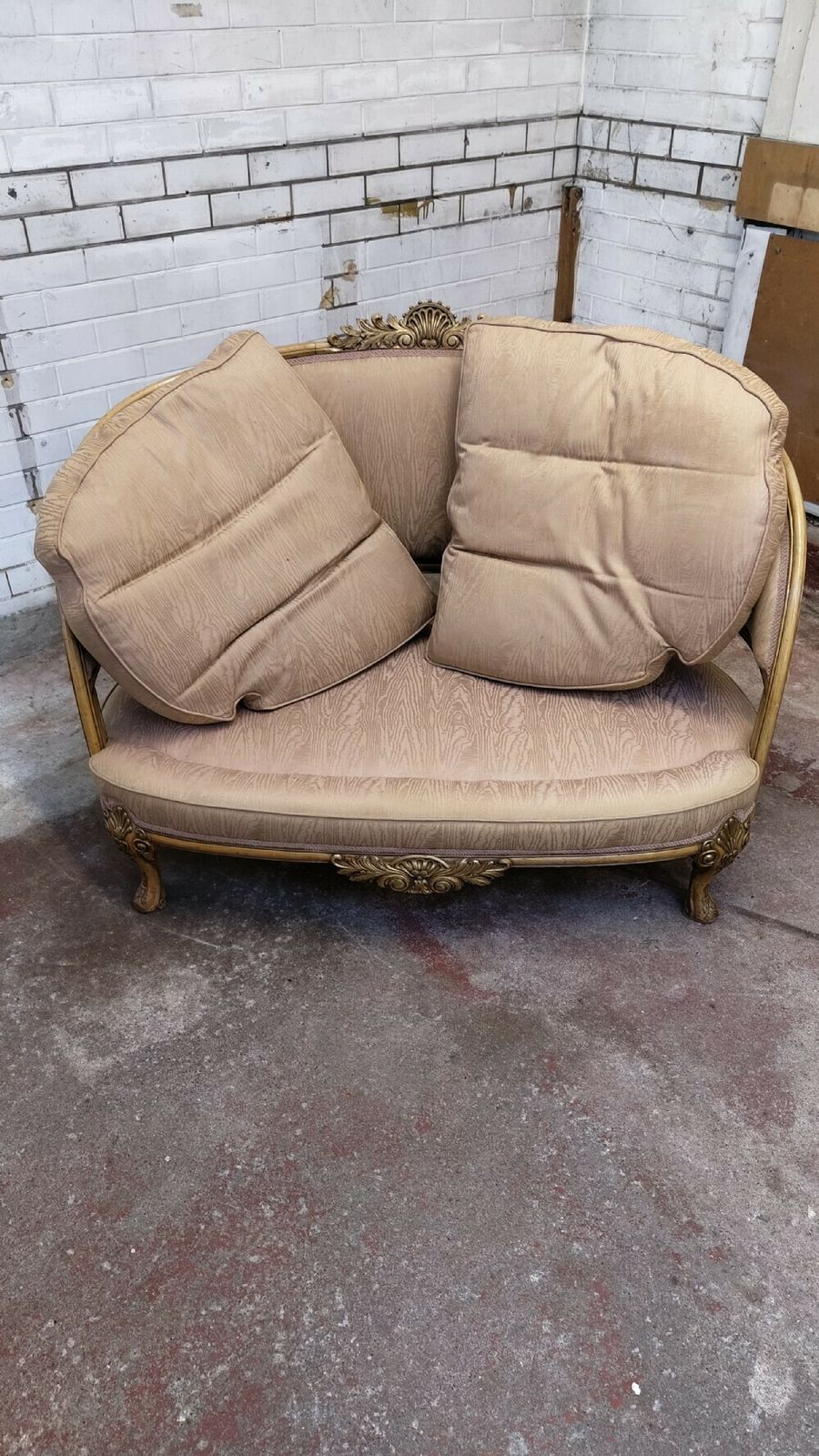 Diminutive Antique Louis XV Style Two Seater Salon Hall Sofa C1900 photo vintage